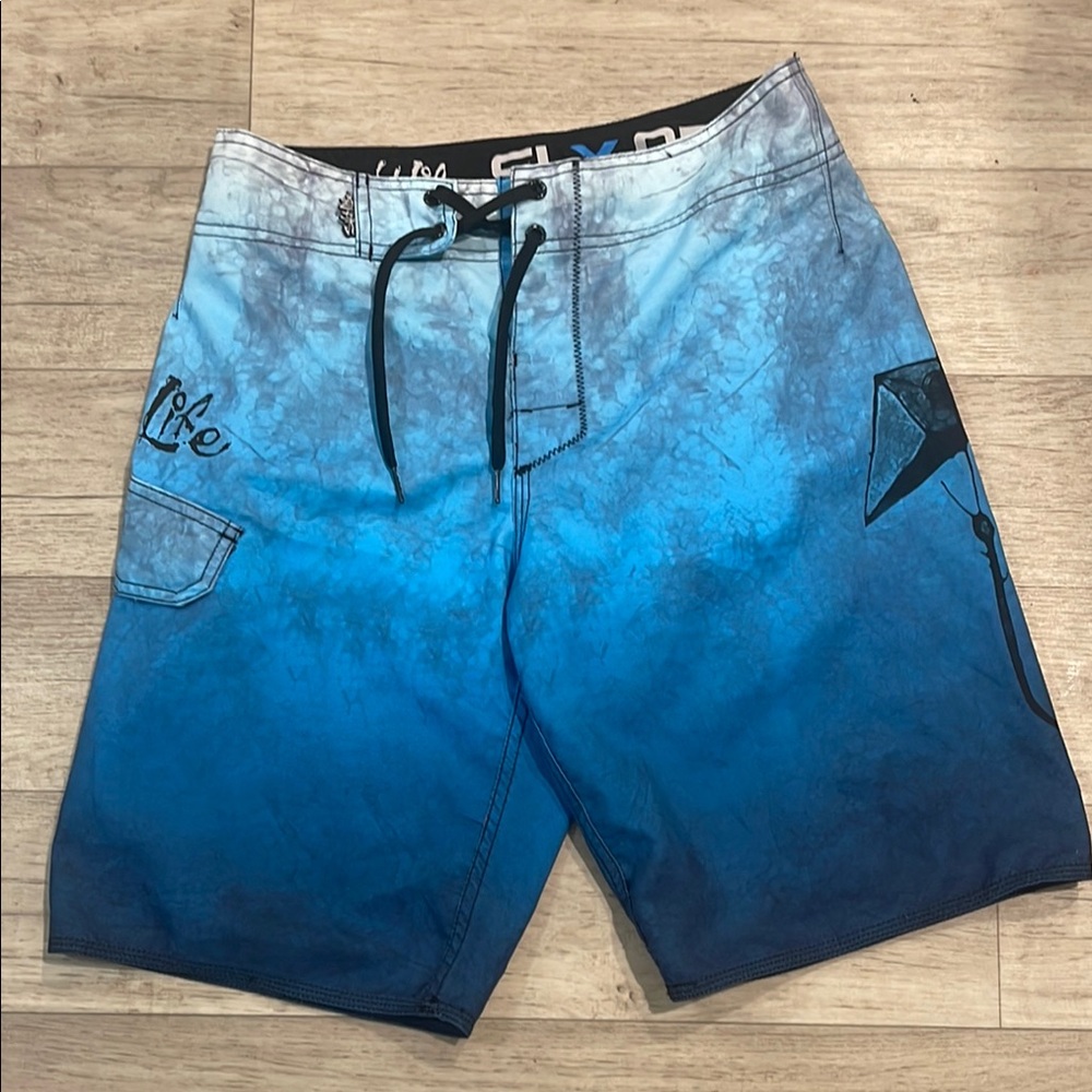 🎉Salt life 28 waist Blue Gradient Men's Swim Shorts